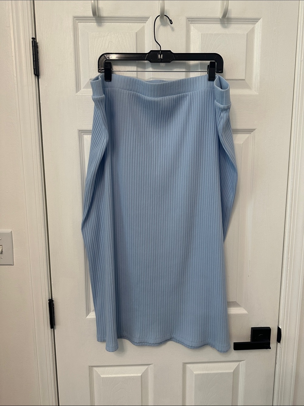 Light Blue Ribbed Midi Skirt worn once